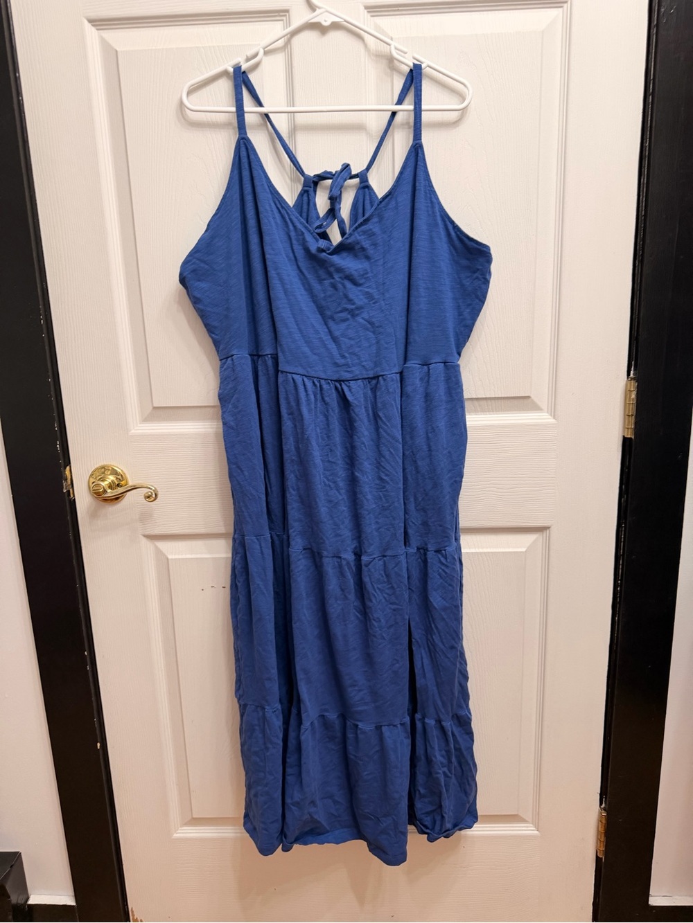 NWOT 4x Old Navy Blue Strappy Tiered Maxi Dress with Back Tie